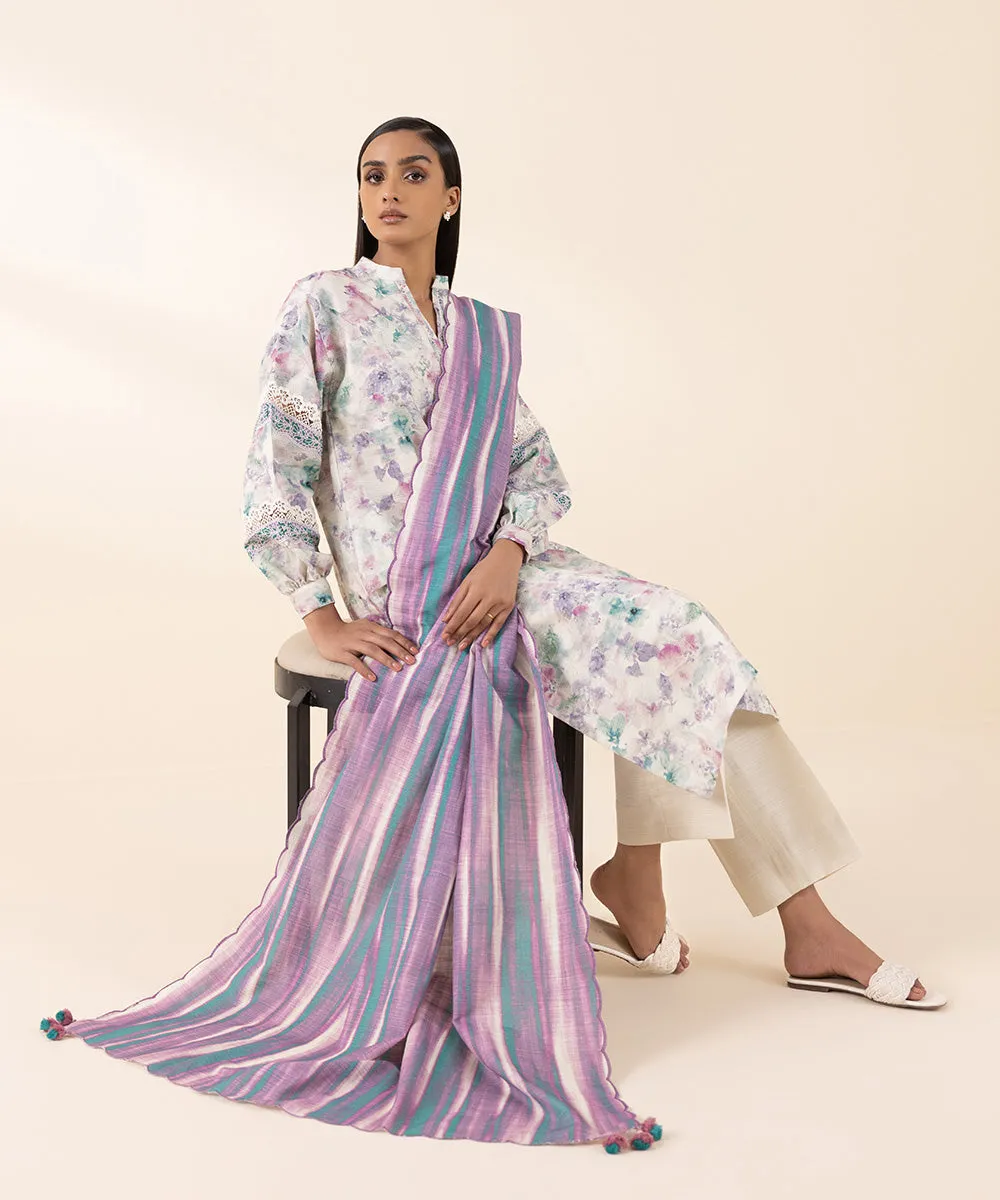 3 Piece - Printed Light Khaddar Suit