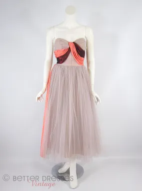 40s/50s Tulle and Taffeta Gown