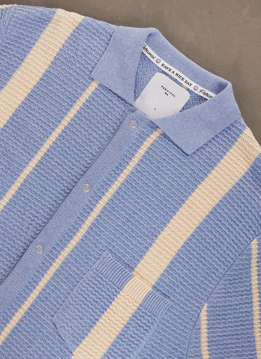 Adaman Breeze Shirt | Knitted Cotton | Heather Blue