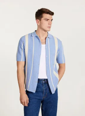 Adaman Breeze Shirt | Knitted Cotton | Heather Blue