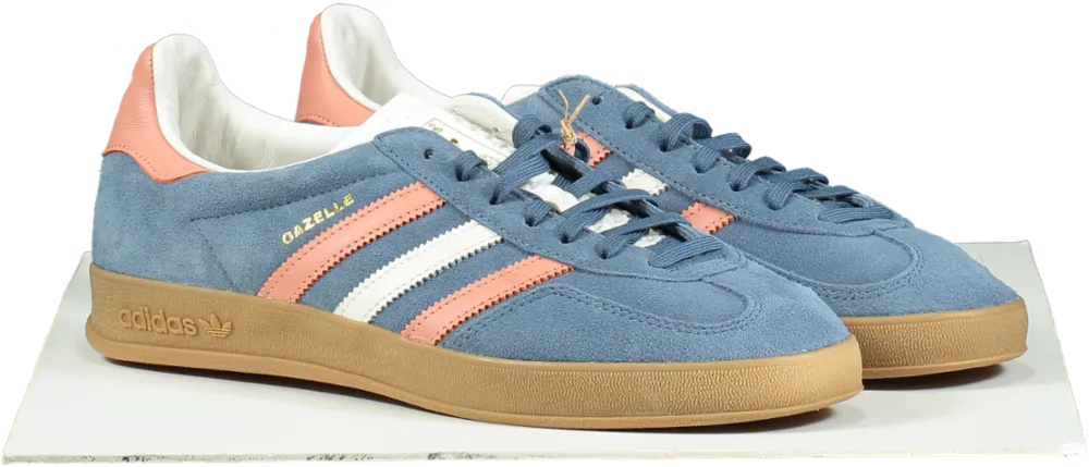 Adidas Blue and Pink Gazelle Indoor Trainers UK 10