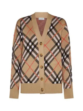 CHECK CASHMERE CARDIGAN