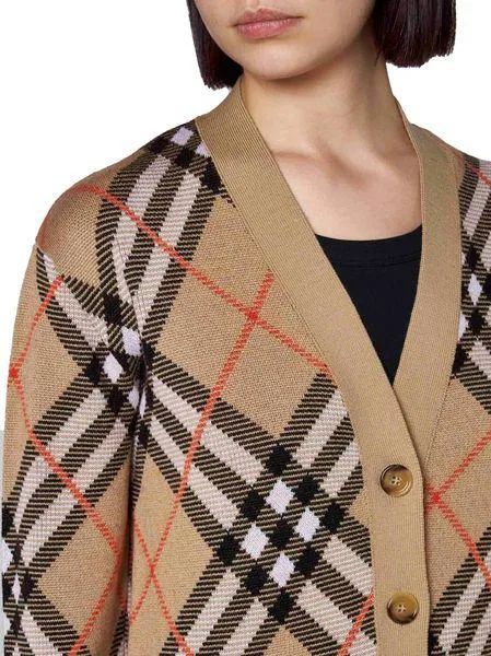 CHECK CASHMERE CARDIGAN