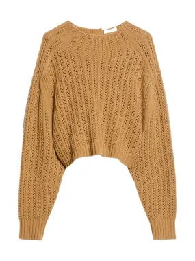 CROPPED WOOL AND CASHMERE SWEATER