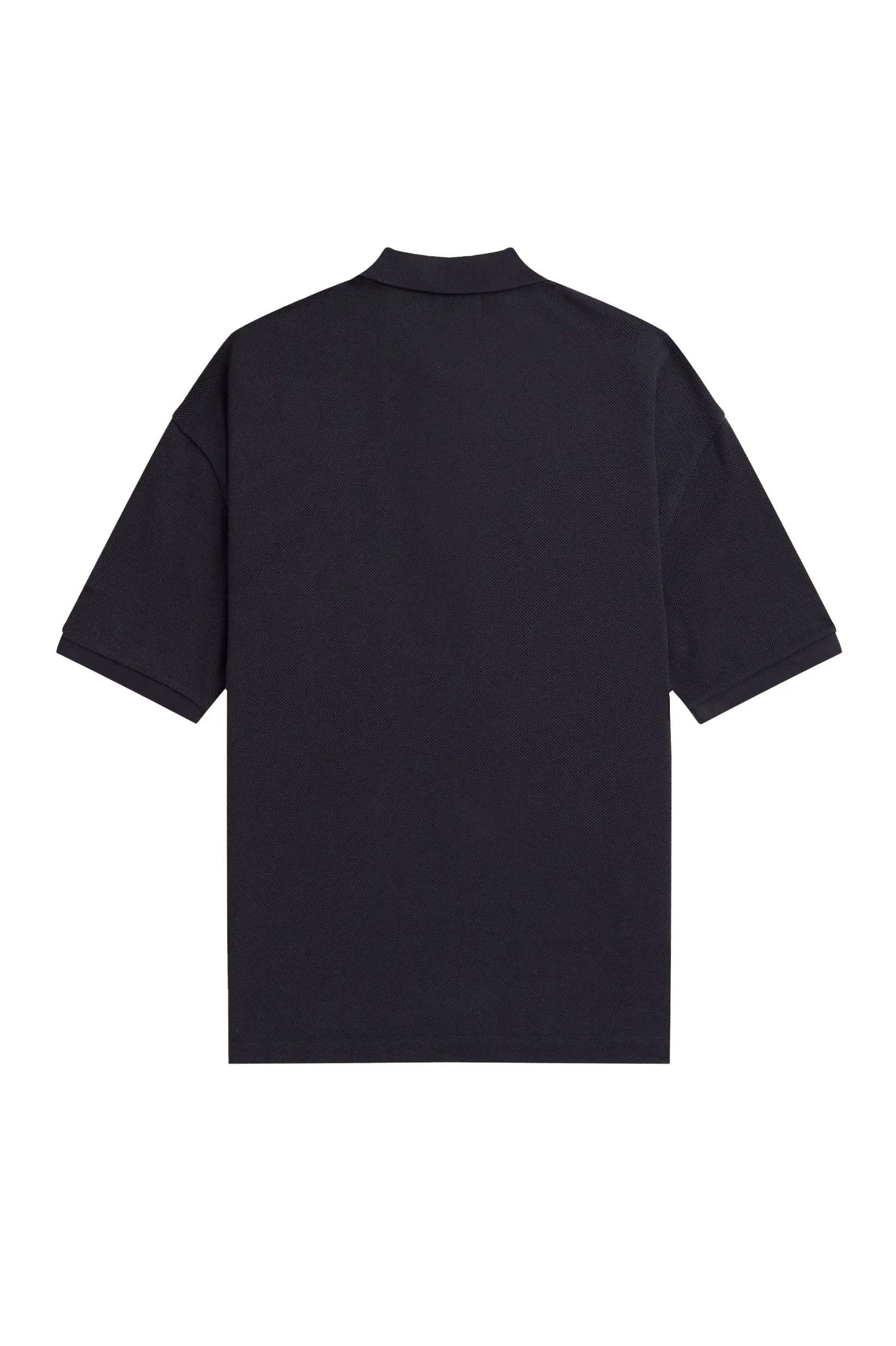 Fred Perry x Raf Simons Oversized Printed Polo Shirt Navy Blue