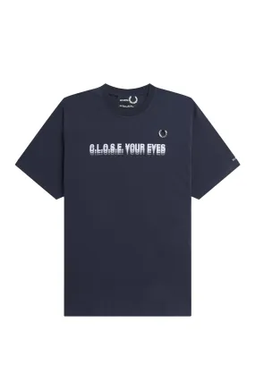 Fred Perry x Raf Simons Printed T-Shirt Navy Blue