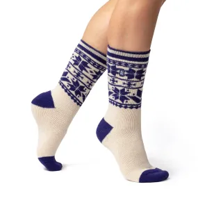 Ladies Lite Jacquard Socks - White Coppice