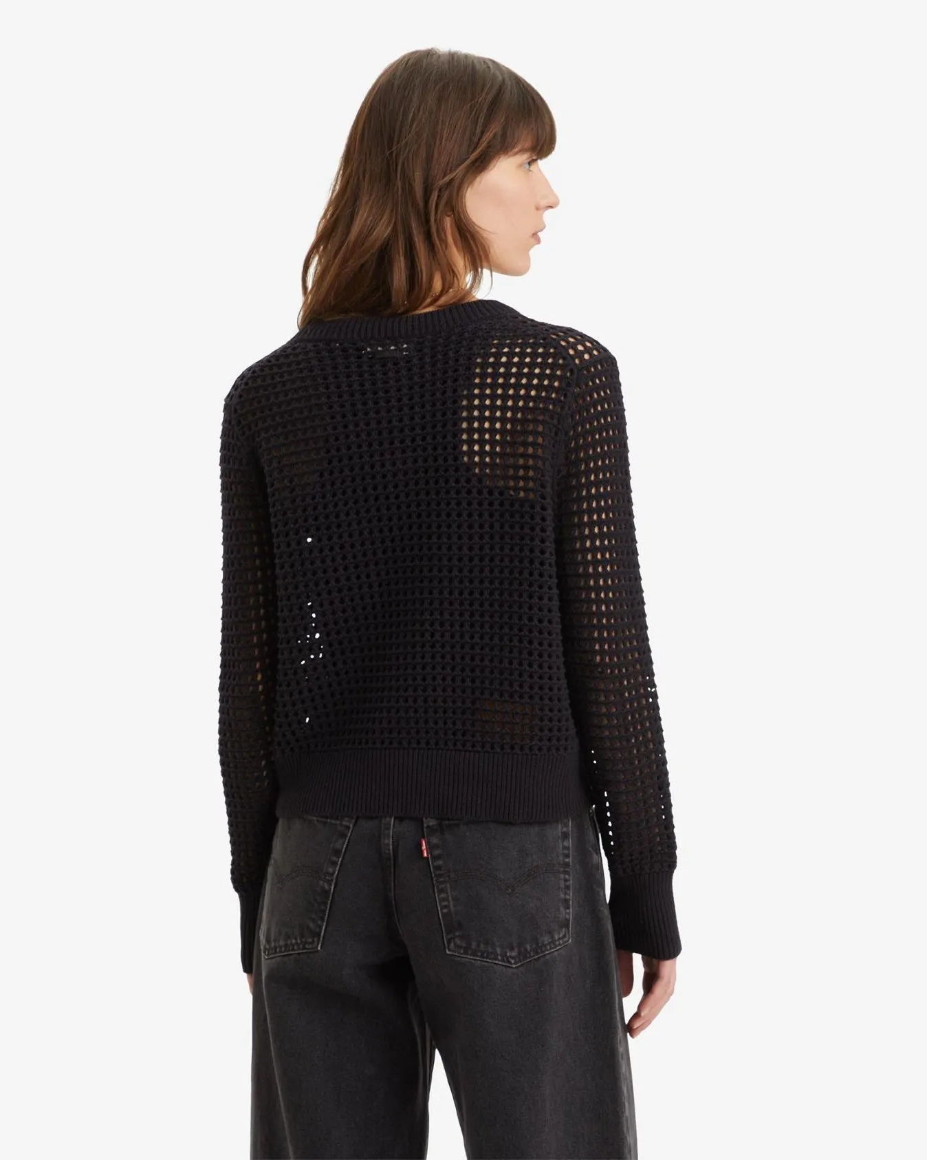 Levi's Womens Superbloom Crochet Sweater - Caviar