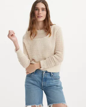 Levi's Womens Superbloom Crochet Sweater - White Swan