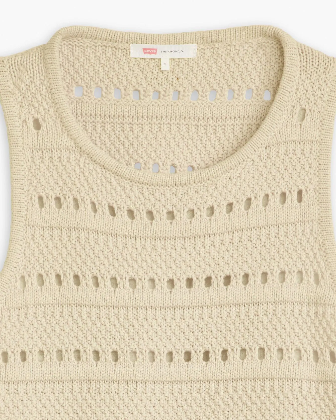 Levi's Womens Superbloom Crochet Tank Top - White Swan