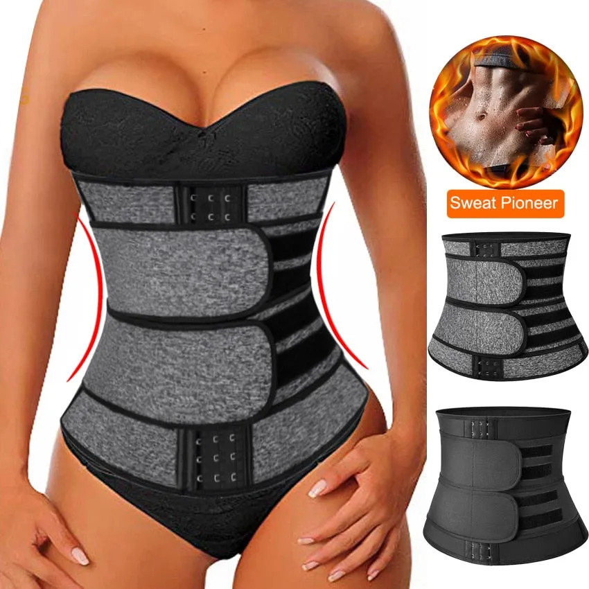 Neoprene Sauna Waist Corset Sweat Belt for Women Weight Loss Compression Trimmer Workout Fitness