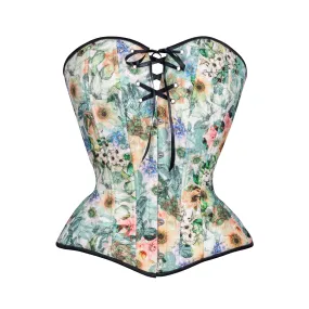 Sunflowers in Watercolor, Overbust Corset, Hourglass Silhouette, NEW