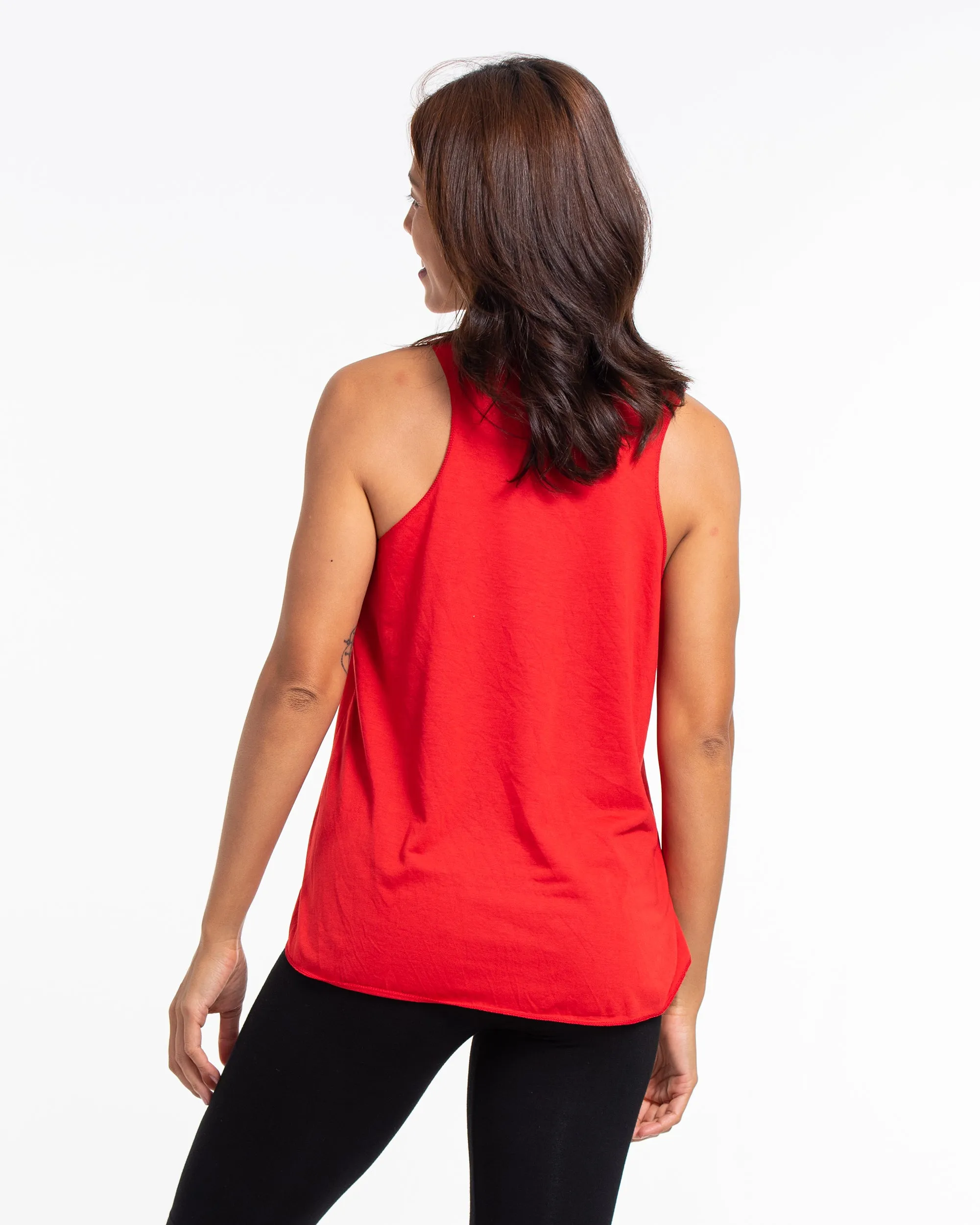 Super Soft Cotton Womens Tree Tank Top in Red