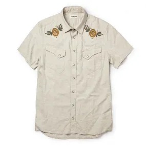 The Embroidered Short Sleeve Western in Natural