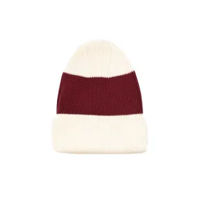 The English Difference Stripe Beanie Burgundy OS